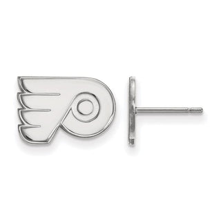 14k White Gold NHL LogoArt Philadelphia Flyers Extra Small Post Earrings
