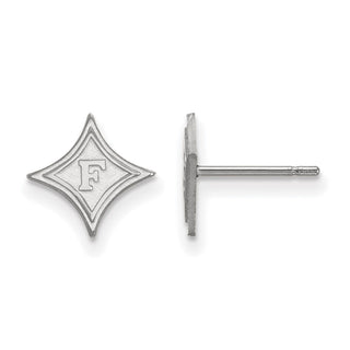 Sterling Silver Rhodium-plated LogoArt Furman University Extra Small Post Earrings