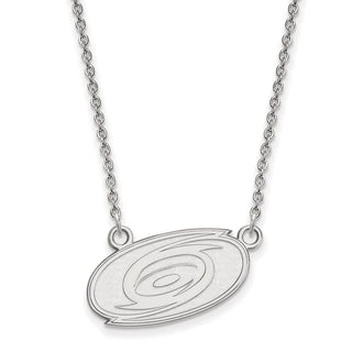 14k White Gold NHL LogoArt Carolina Hurricanes Small Pendant 18 inch Necklace