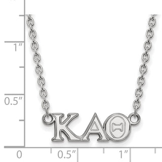 Sterling Silver Rhodium-plated LogoArt Kappa Alpha Theta Sorority Greek Letters Medium Pendant 18 inch Necklace