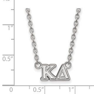 Sterling Silver Rhodium-plated LogoArt Kappa Delta Sorority Greek Letters Medium Pendant 18 inch Necklace