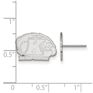Sterling Silver Rhodium-plated LogoArt Kent State University Extra Small Post Earrings