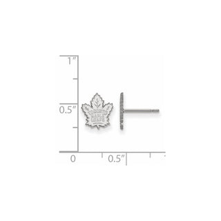 14k White Gold NHL LogoArt Toronto Maple Leafs Extra Small Post Earrings