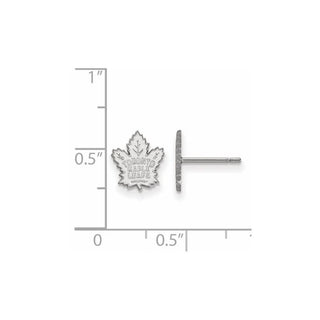 10k White Gold NHL LogoArt Toronto Maple Leafs Extra Small Post Earrings
