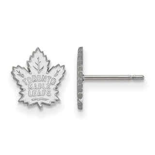 14k White Gold NHL LogoArt Toronto Maple Leafs Extra Small Post Earrings