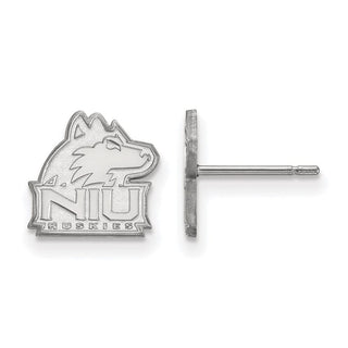 Sterling Silver Rhodium-plated LogoArt Northern Illinois University N-I-U Huskies Extra Small Post Earrings