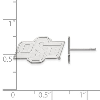 14k White Gold LogoArt Oklahoma State University O-S-U Extra Small Post Earrings