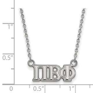 Sterling Silver Rhodium-plated LogoArt Pi Beta Phi Sorority Greek Letters Medium Pendant 18 inch Necklace