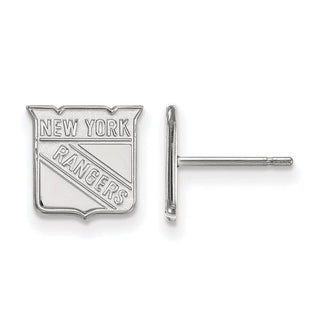 14k White Gold NHL LogoArt New York Rangers Extra Small Post Earrings