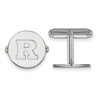 Sterling Silver Rhodium-plated LogoArt Rutgers University Letter R Cuff Links