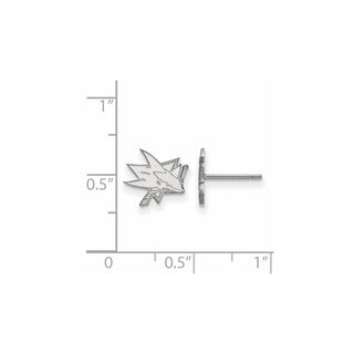 10k White Gold NHL LogoArt San Jose Sharks Extra Small Post Earrings