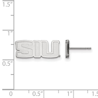 14k White Gold LogoArt Southern Illinois University S-I-U Extra Small Post Earrings