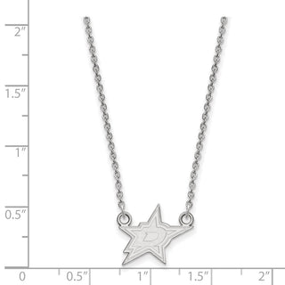 10k White Gold NHL LogoArt Dallas Stars Small Pendant 18 inch Necklace