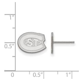 Sterling Silver Rhodium-plated LogoArt St. Cloud State University Extra Small Post Earrings