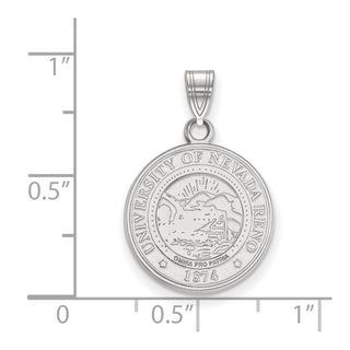 Sterling Silver Rhodium-plated LogoArt University of Nevada-Reno Medium Crest Pendant