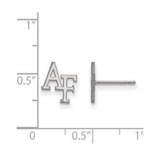 14k White Gold LogoArt United States Air Force Academy A-F Extra Small Post Earrings
