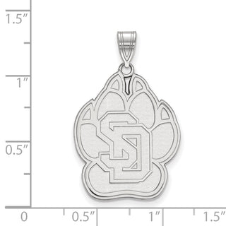 14k White Gold LogoArt University of South Dakota Extra Large Pendant