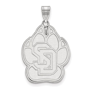 10k White Gold LogoArt University of South Dakota Extra Large Pendant