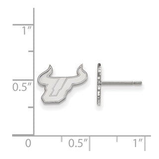 10k White Gold LogoArt University of South Florida Bull Extra Small Post Earrings