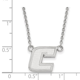 14k White Gold LogoArt University of Tennessee at Chattanooga Letter C Small Pendant 18 inch Necklace