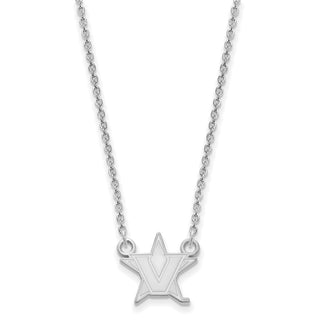 Sterling Silver Rhodium-plated LogoArt Vanderbilt University Small Pendant w/Necklace