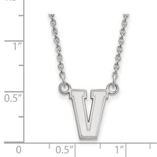 Sterling Silver Rhodium-plated LogoArt Vanderbilt University Small Pendant w/Necklace