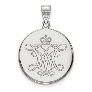 10k White Gold LogoArt College of William and Mary Large Disc Pendant