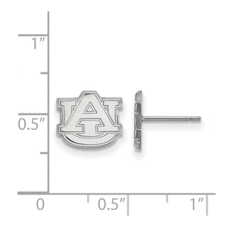 10k White Gold LogoArt Auburn University A-U Extra Small Post Earrings