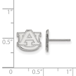 Sterling Silver Rhodium-plated LogoArt Auburn University A-U Extra Small Post Earrings