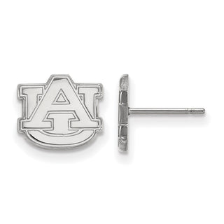 Sterling Silver Rhodium-plated LogoArt Auburn University A-U Extra Small Post Earrings