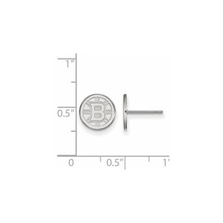 10k White Gold NHL LogoArt Boston Bruins Extra Small Post Earrings