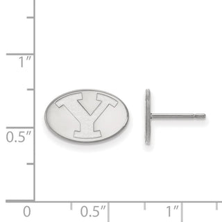 Sterling Silver Rhodium-plated LogoArt Brigham Young University Letter Y Extra Small Post Earrings