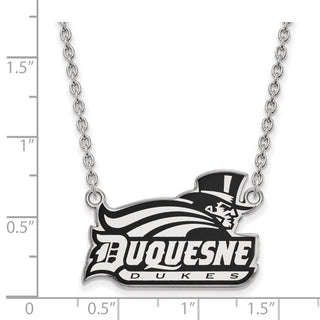 Sterling Silver LogoArt Duquesne University Enamel Large Pendant w/Necklace