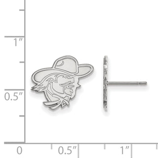 14k White Gold LogoArt Eastern Kentucky University E-K-U Small Post Earrings