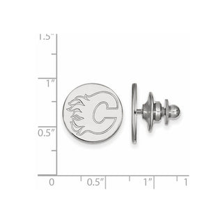 14k White Gold NHL LogoArt Calgary Flames Lapel Pin