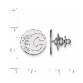 14k White Gold NHL LogoArt Calgary Flames Lapel Pin