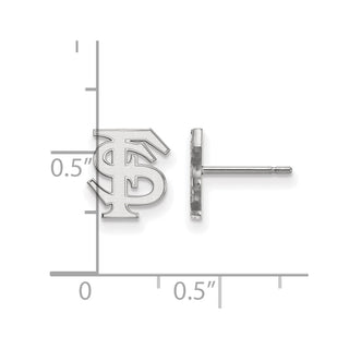 Sterling Silver Rhodium-plated LogoArt Florida State University F-S Extra Small Post Earrings