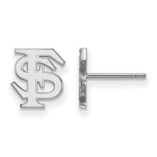 Sterling Silver Rhodium-plated LogoArt Florida State University F-S Extra Small Post Earrings