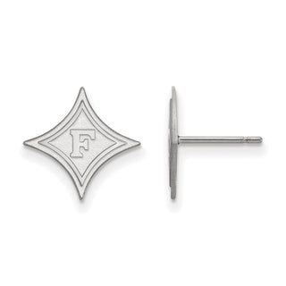 Sterling Silver Rhodium-plated LogoArt Furman University Small Post Earrings