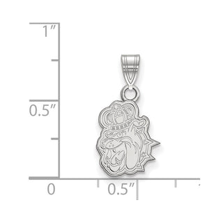 10k White Gold LogoArt James Madison University Duke Dog Small Pendant