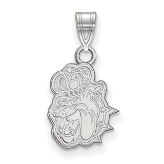 Sterling Silver Rhodium-plated LogoArt James Madison University Duke Dog Small Pendant