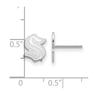 Sterling Silver Rhodium-plated NHL LogoArt Seattle Kraken XS Post Earrings