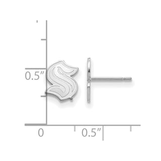 10k White Gold NHL LogoArt Seattle Kraken XS Post Earrings