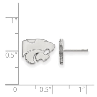 10k White Gold LogoArt Kansas State University Wildcat Extra Small Post Earrings
