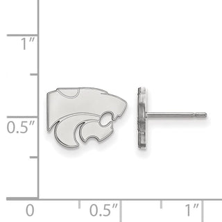 10k White Gold LogoArt Kansas State University Wildcat Extra Small Post Earrings
