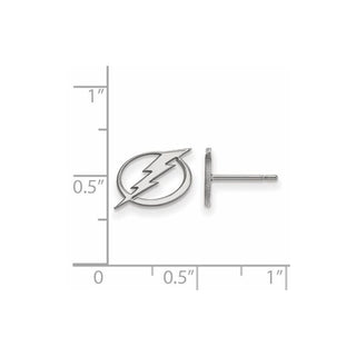 14k White Gold NHL LogoArt Tampa Bay Lightning Extra Small Post Earrings