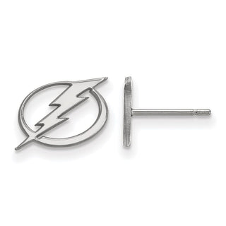 10k White Gold NHL LogoArt Tampa Bay Lightning Extra Small Post Earrings