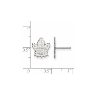 14k White Gold NHL LogoArt Toronto Maple Leafs Small Post Earrings