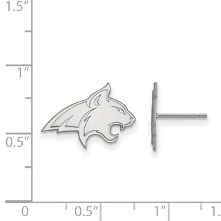 14k White Gold LogoArt Montana State University Bobcat Small Post Earrings
