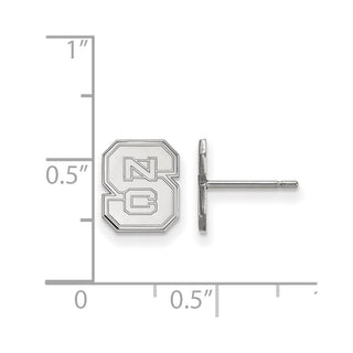 10k White Gold LogoArt North Carolina State University N-C-S Extra Small Post Earrings